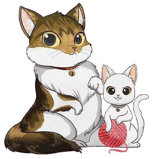 Thumbnail Logo for an Art Shop. displays a catoonised picture of 2 cats sitting together