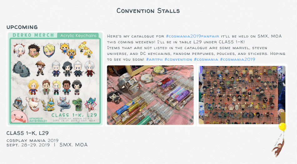 design snapshot of the convention stall section