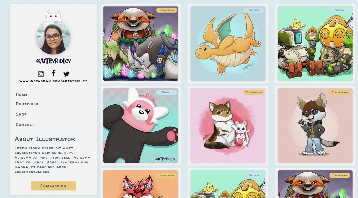 A snapshot of the portfolio gallery section