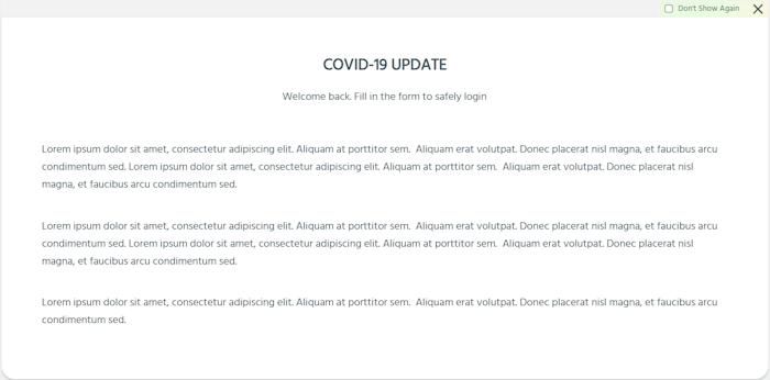 design snapshot of the covid notification notification