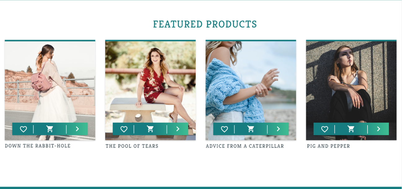 A snapshot of the featured products section