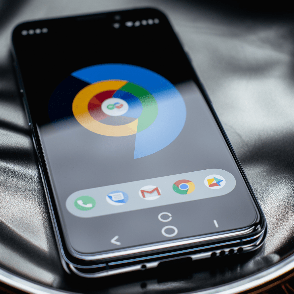 AI generated image of the google chrome logo being displayed on a phone screen