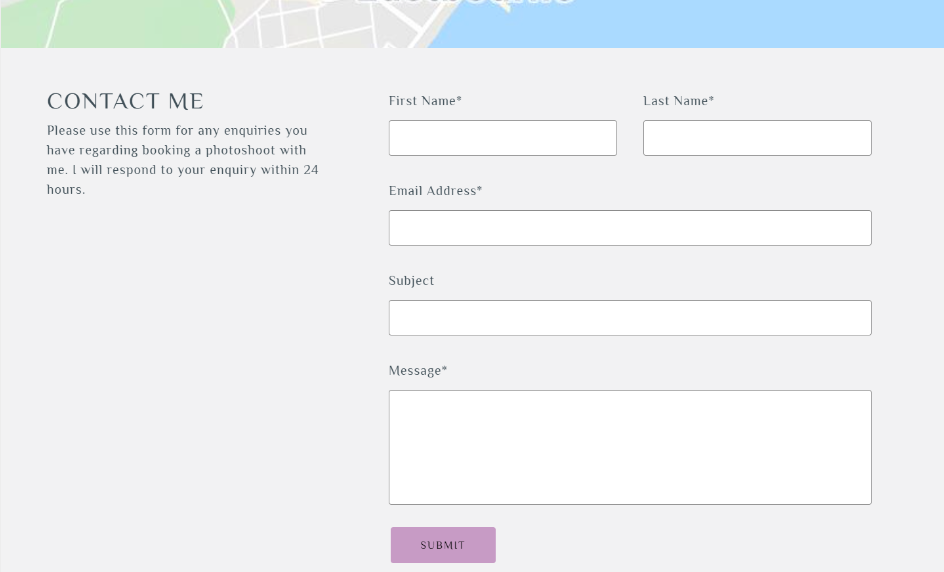 A snapshot of the contact section