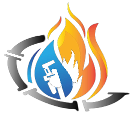 Thumbnail Logo for RC - Plumbing & Heating. displays a flame with an outline of a spanner within it