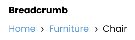 design snapshot of the breadcrumb element