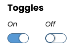 design snapshot of the toggle button style
