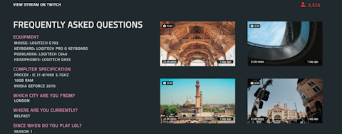 A snapshot of the FAQ section